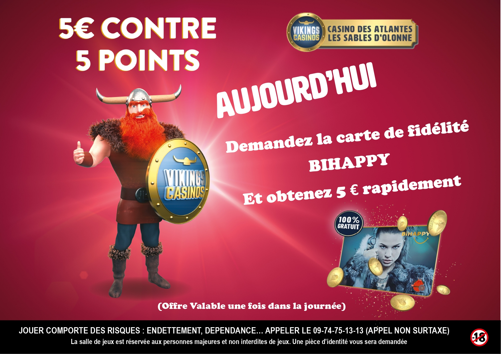 5€ Offerts en Ticket de jeu si vous collectez seulement 5 points (au lieu de 500 points)