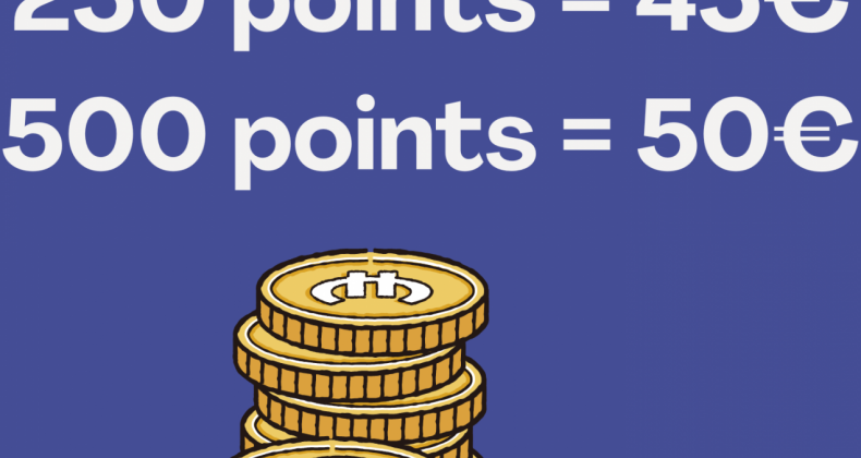 250 POINTS + 45€ / 500 POINTS + 50€
