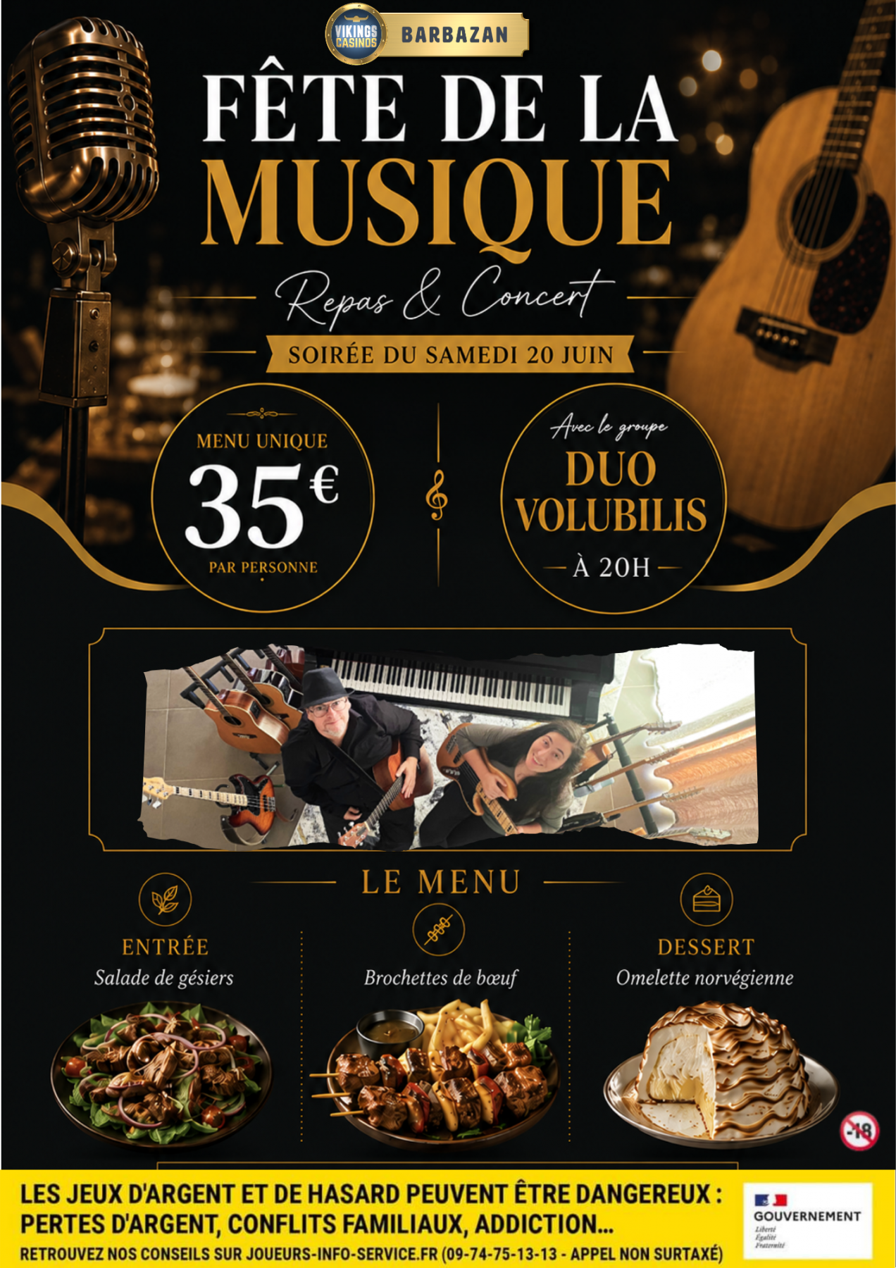Repas Concert Duo Volubilis