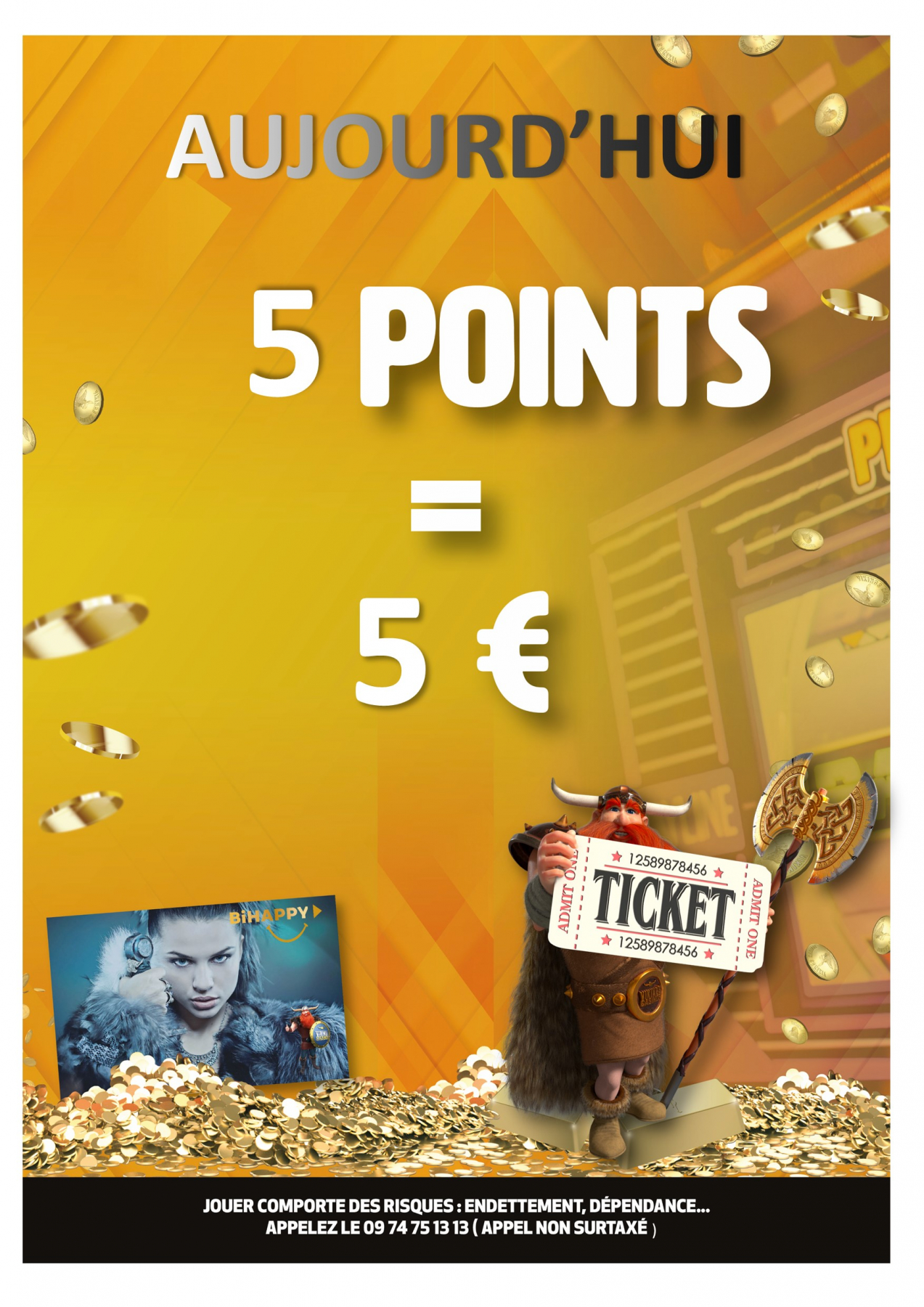 5€ Offert en Ticket de jeu dès 5 points collectés