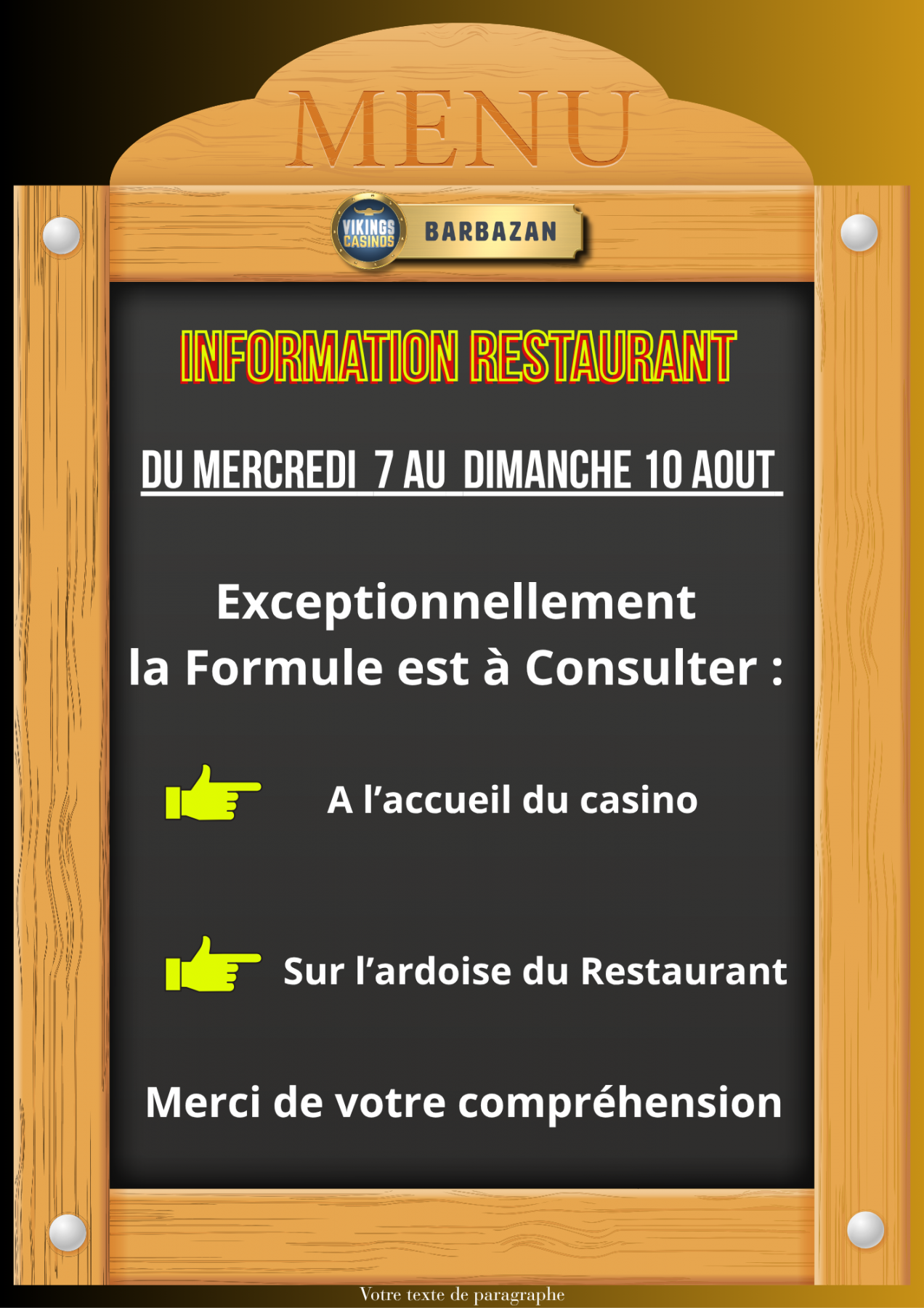 Information restaurant 