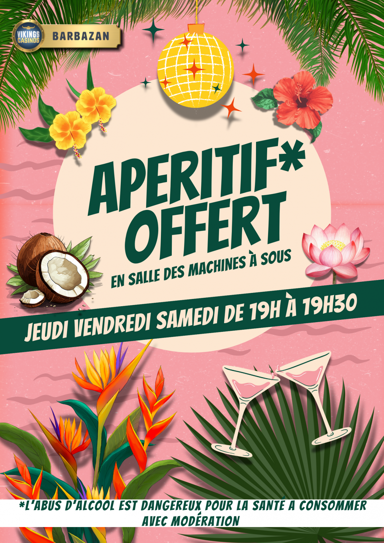 Apéritif offert en salle des Machine à sous 