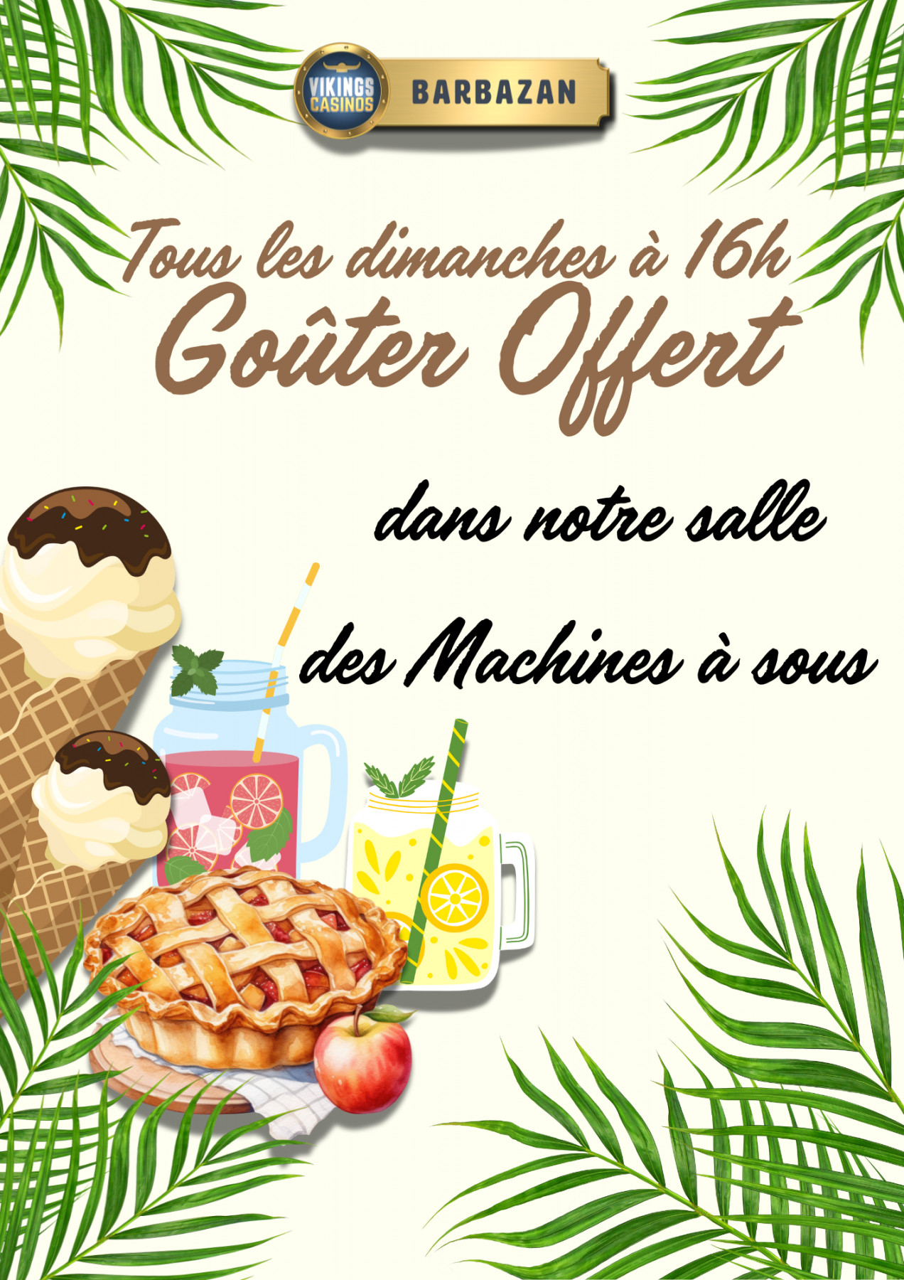 Goûter offert en salle des machines à sous 