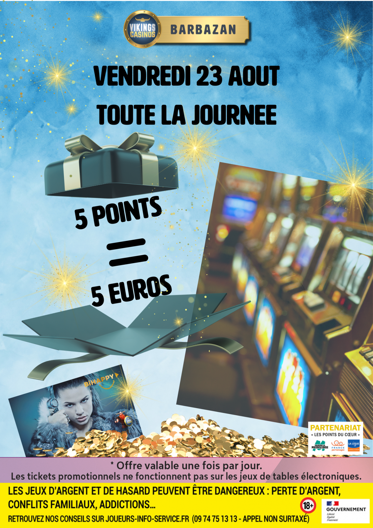 5 points collectés = 5€