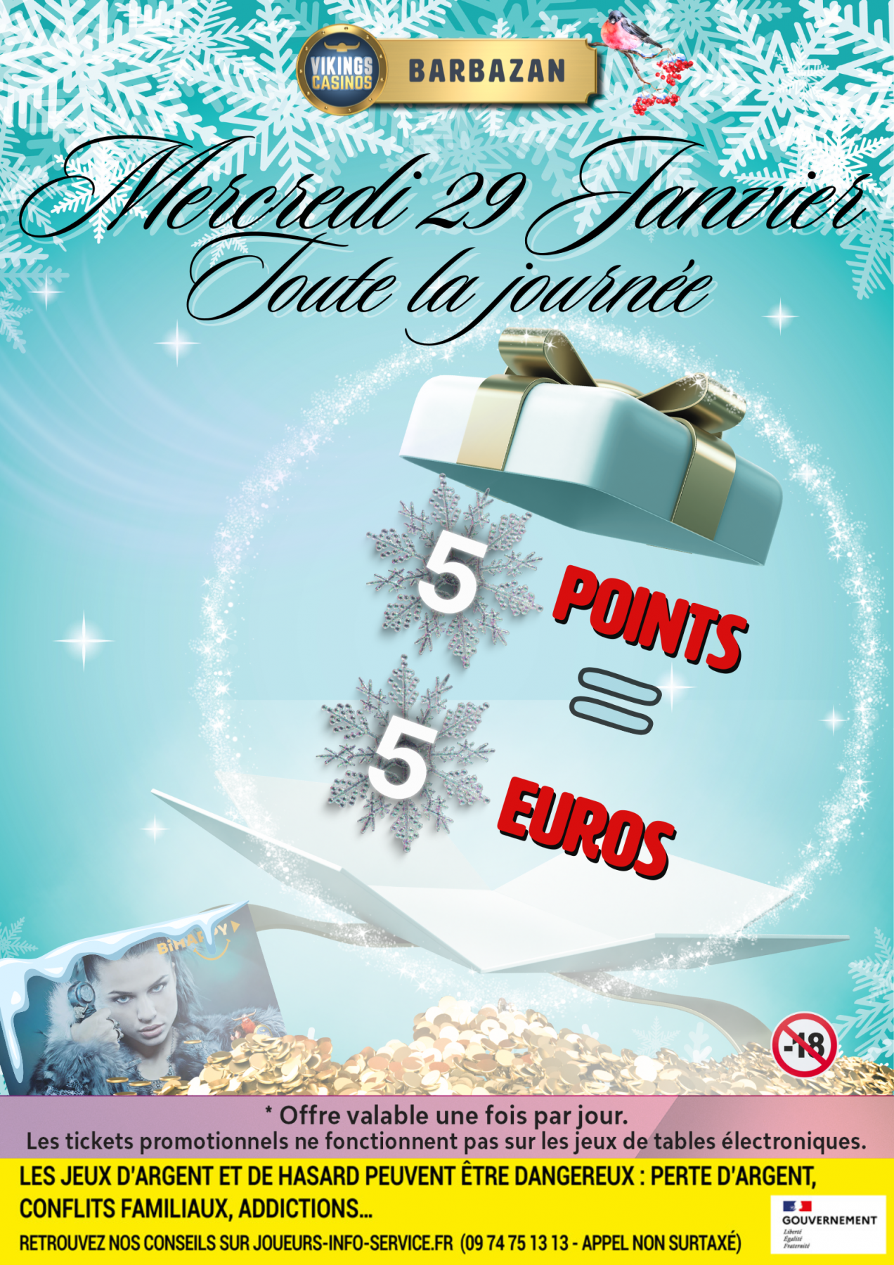 5 points collectés = 5€