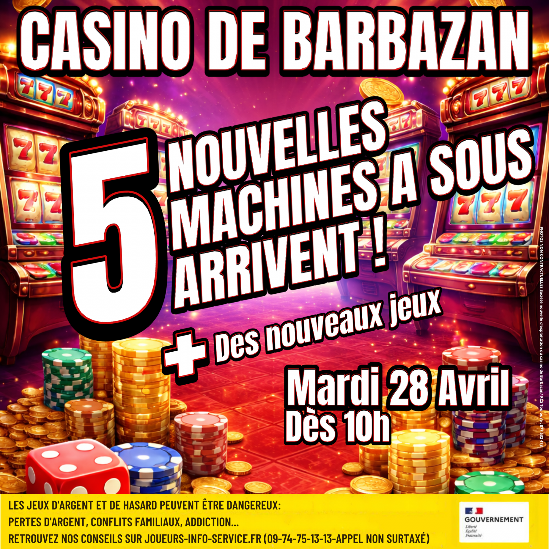 5 NOUVELLES MACHINES A SOUS + NOUVEAUX JEUX