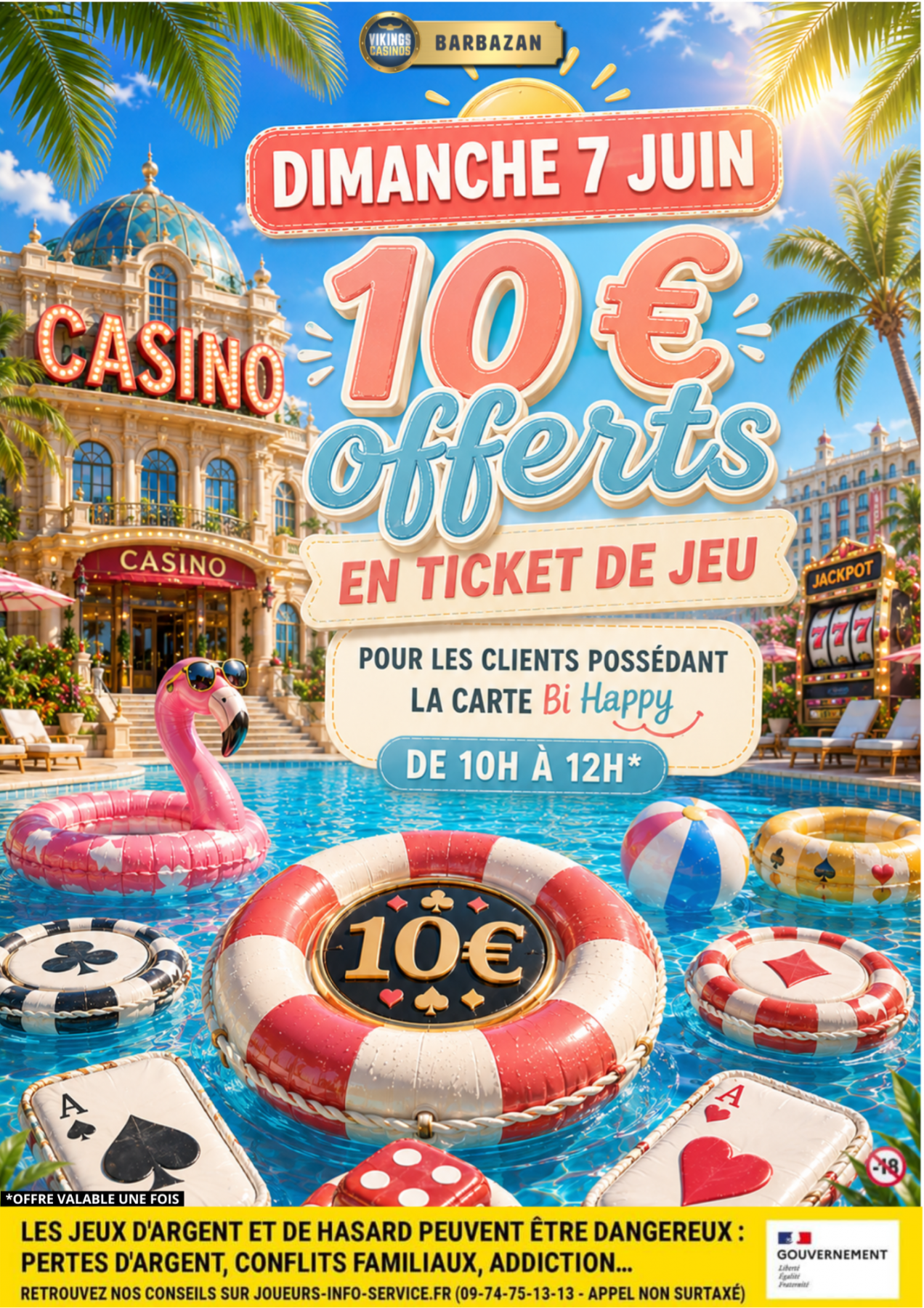 10€ OFFERTS en Ticket de jeu Avec la Carte Bihappy