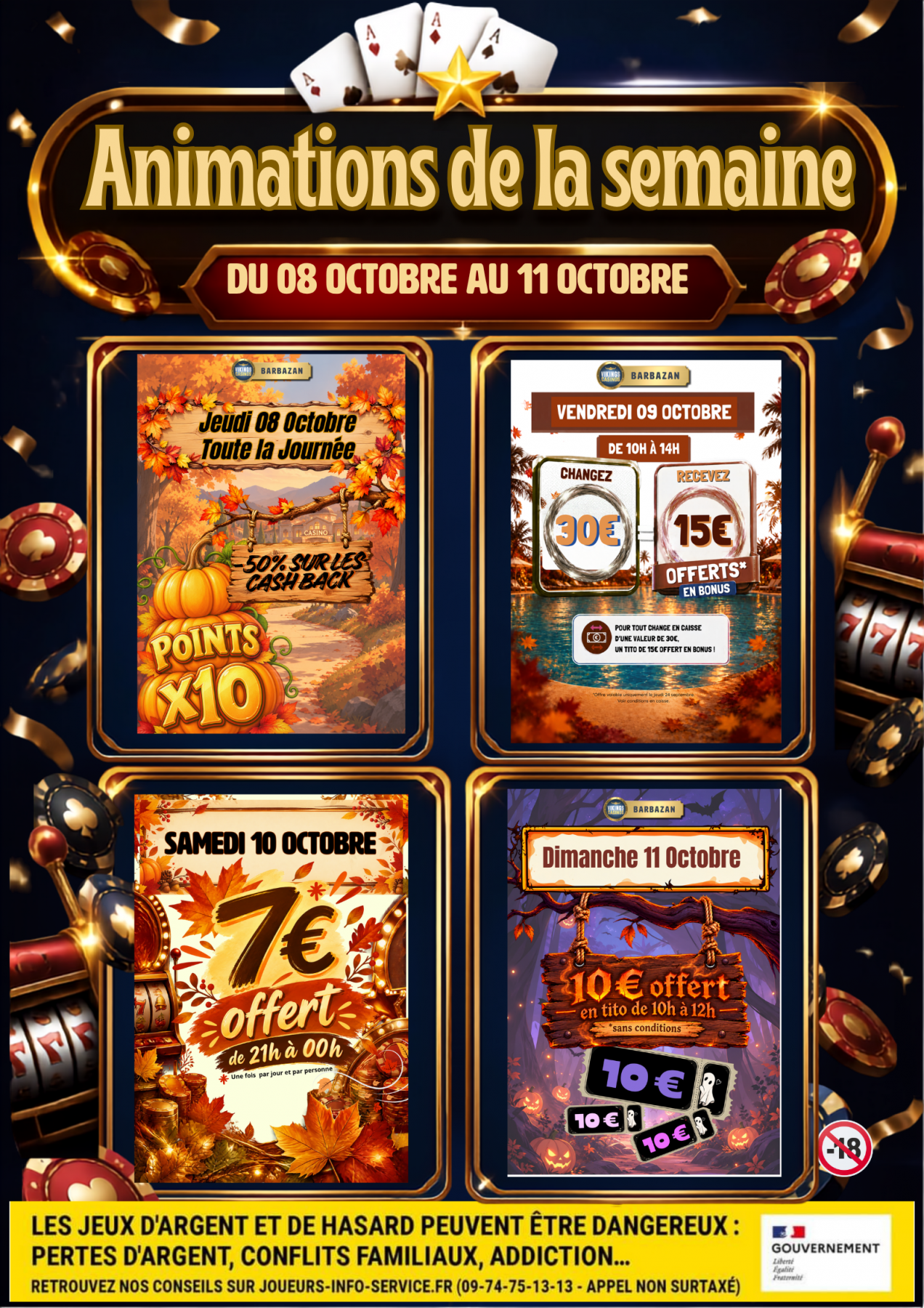 Animation du Jeudi 08 Octobre au Dimanche 11 Octobre 