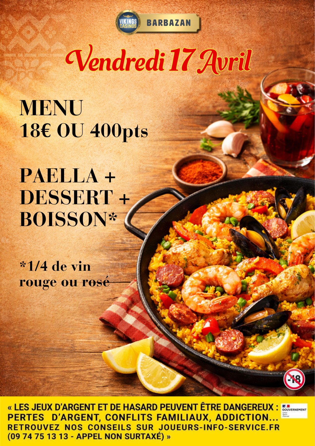 Soirée Paella au Restaurant Le Louisiane