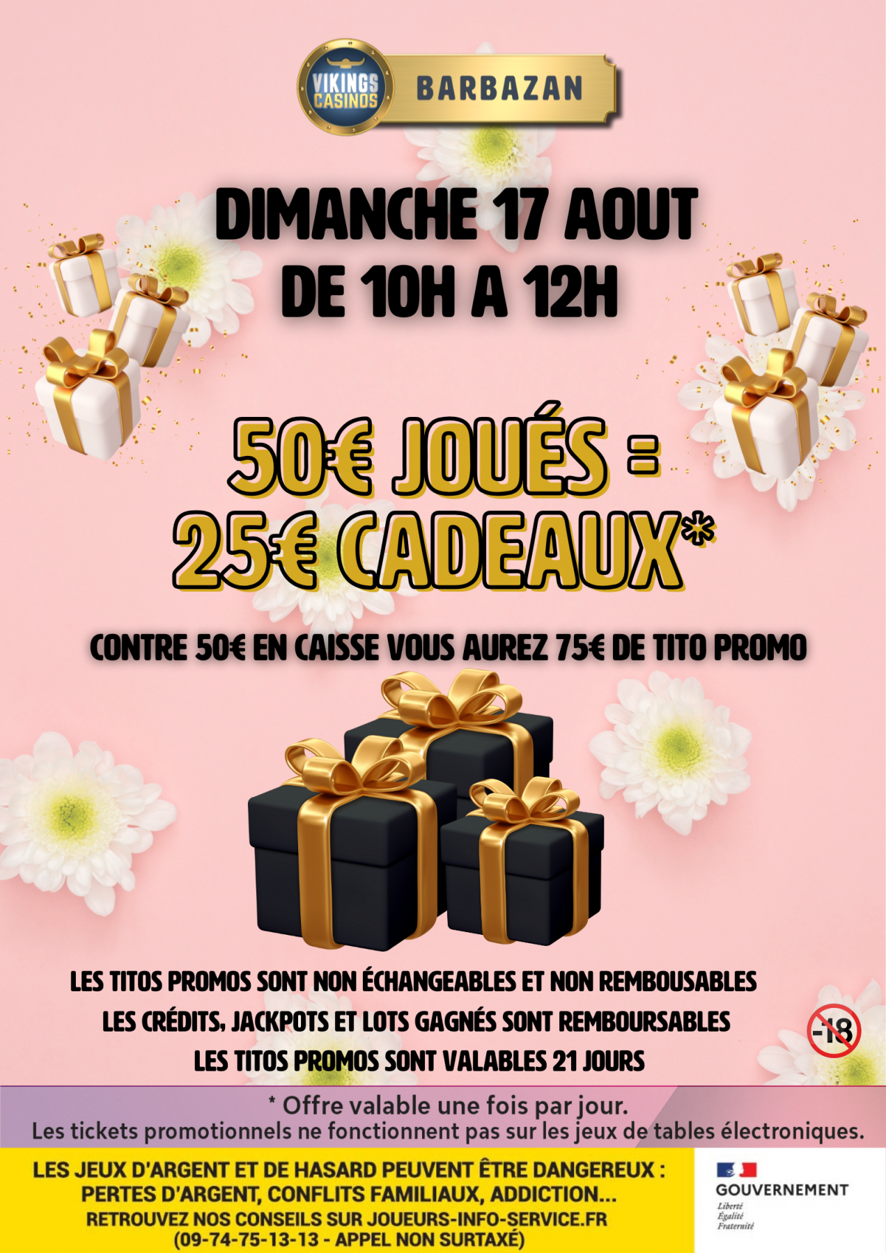 50€ Joués = 25€ Cadeaux