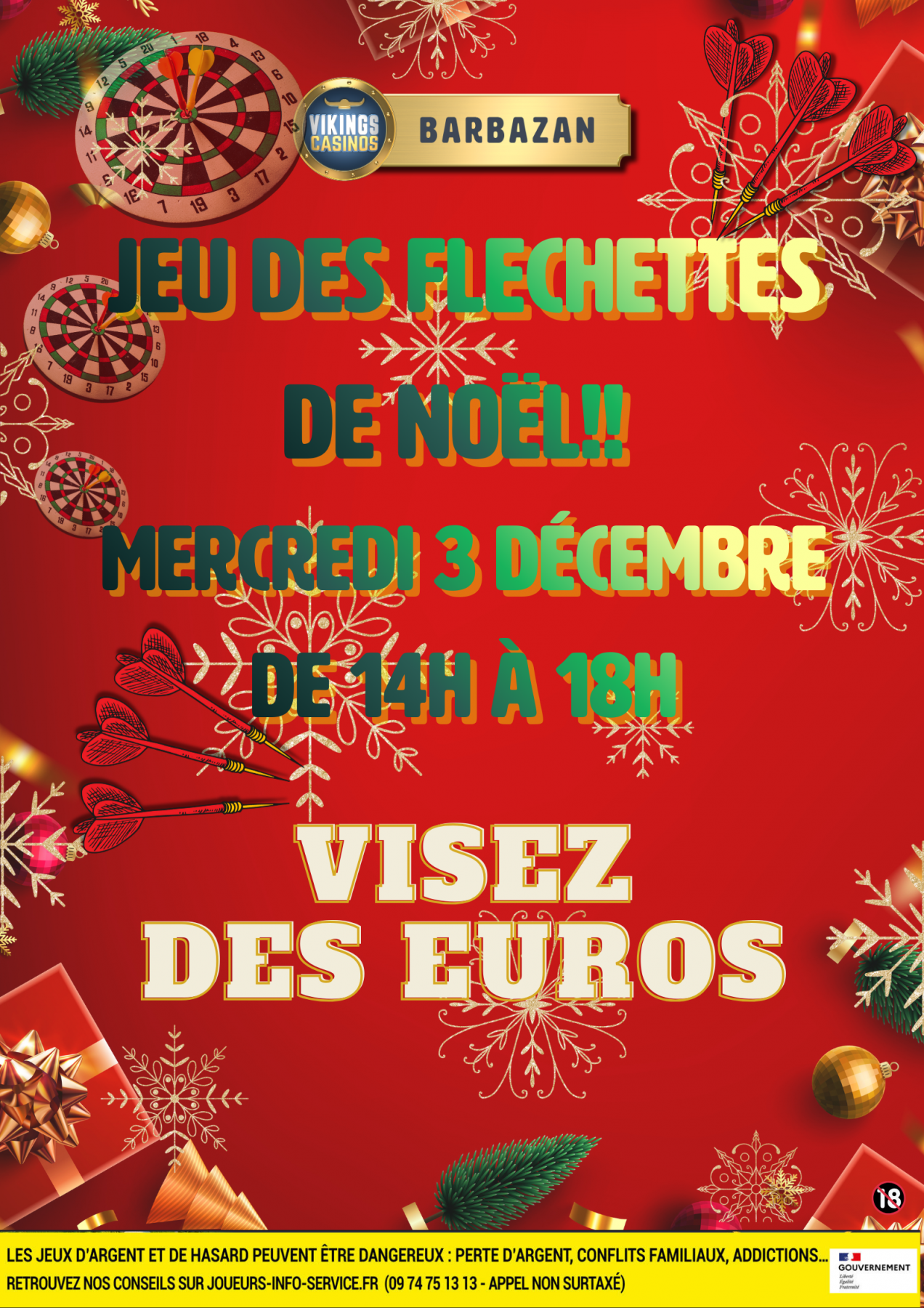 Jeu des fléchettes de Noêl