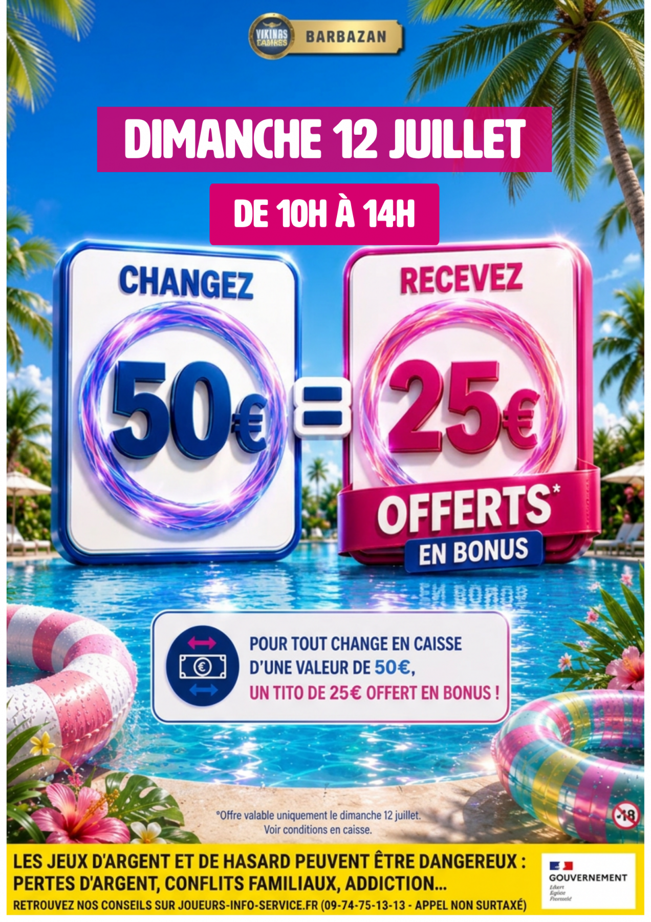 Changez 50€ en Caisse Recevez 25€ OFFERT