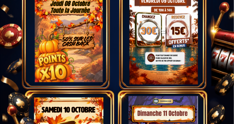 Animation du Jeudi 08 Octobre au Dimanche 11 Octobre