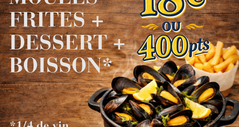 Moules Frites dans notre Restaurant