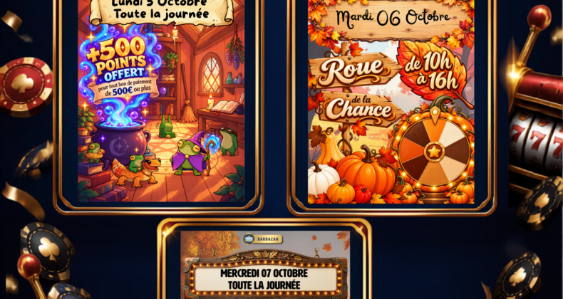 Animations de la semaine du Lundi 05 Octobre au Mercredi 07 Octobre