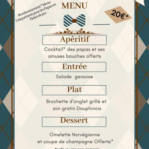 Menu Fête des Pères 