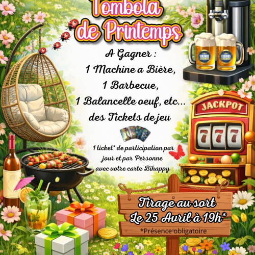 TOMBOLA DE PRINTEMPS AVEC VOTRE CARTE BIHAPPY