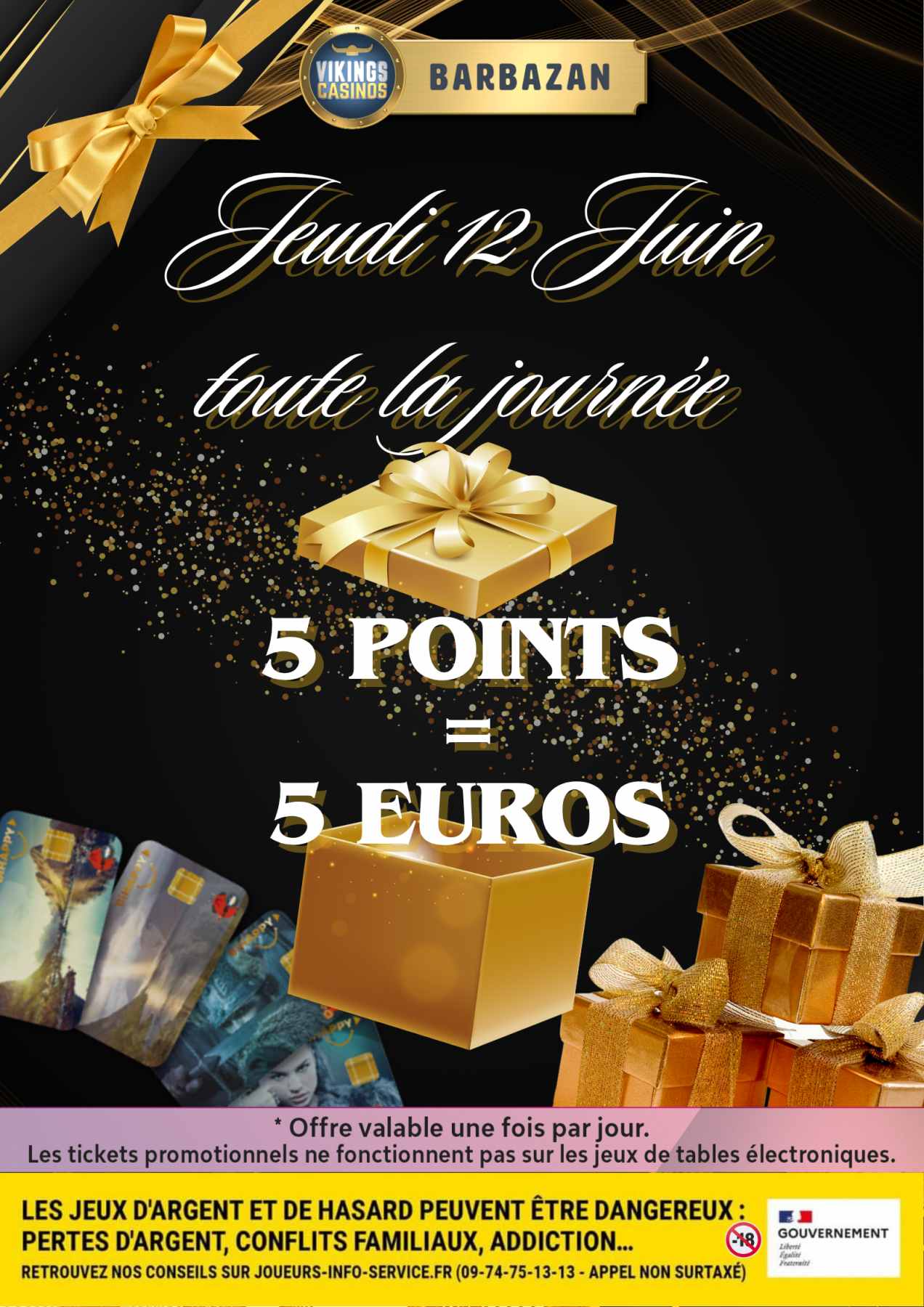 5€ Offert en Ticket de jeu dès 5 points collectés