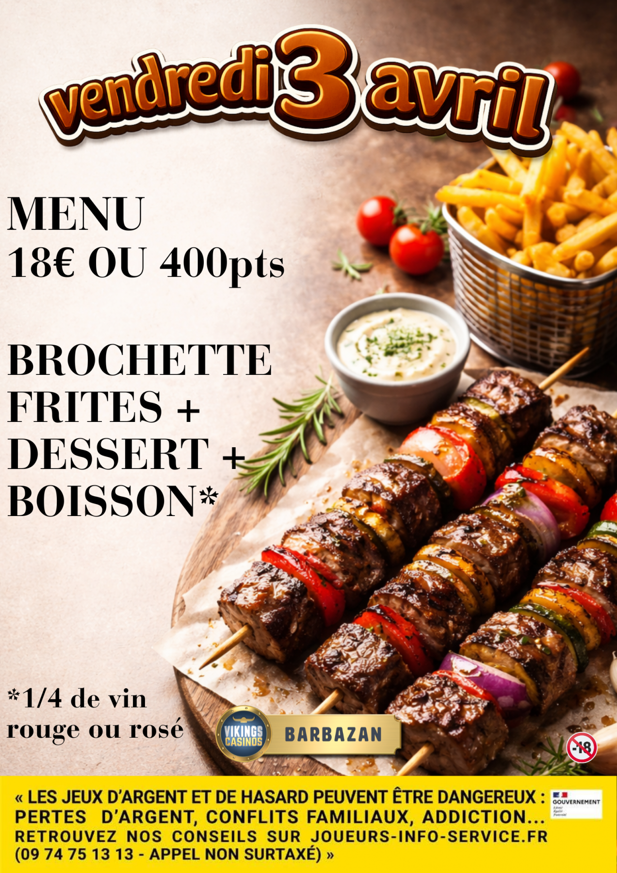 Soirée Brochette de Bœuf au Restaurant 