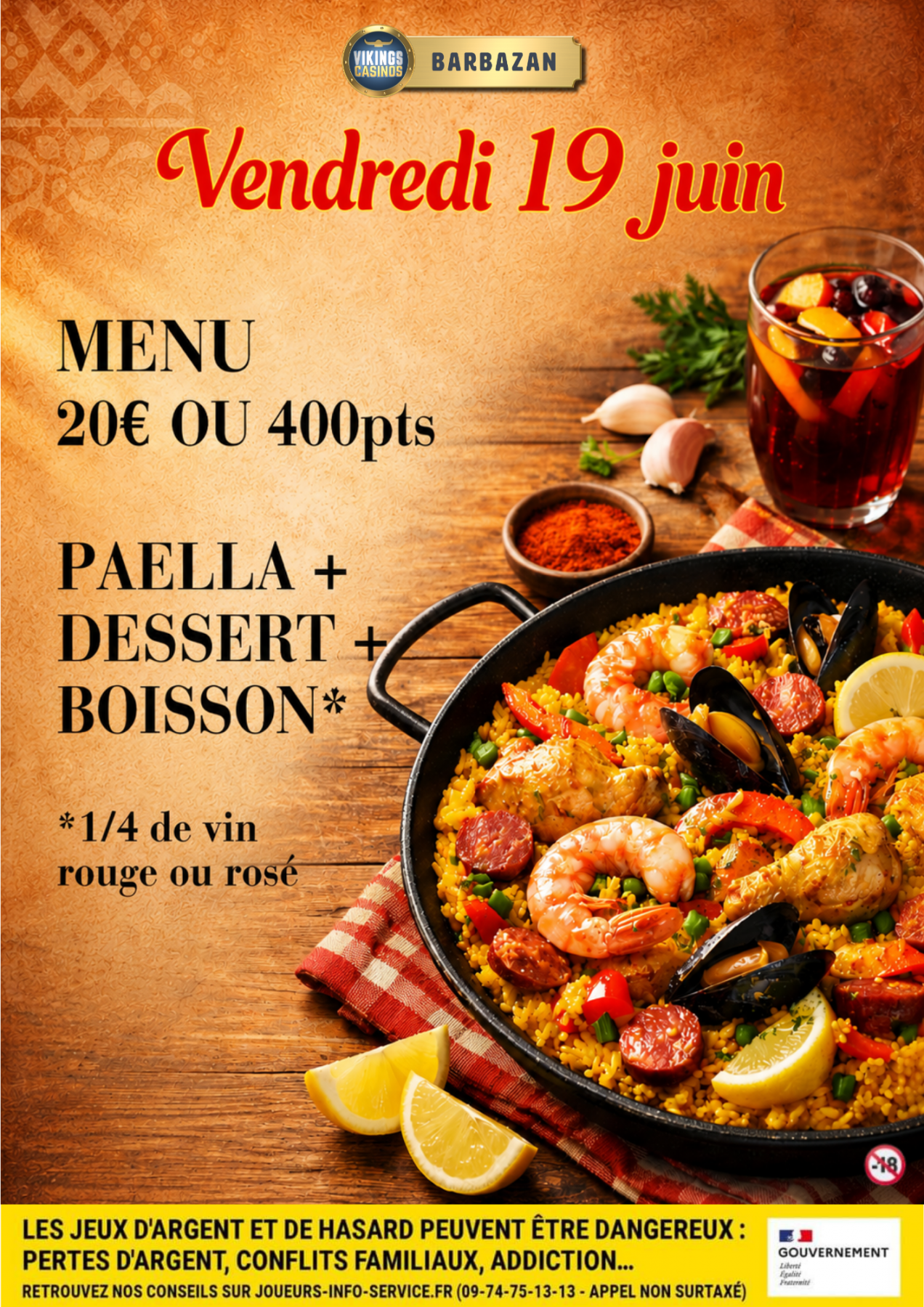 Soirée Paëlla Restaurant Le Louisiane 