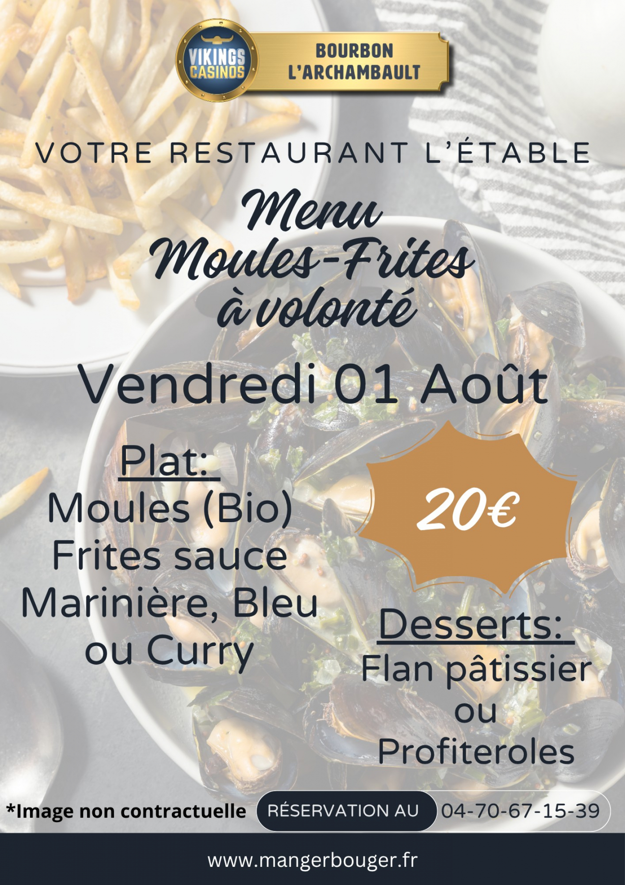 Menu Moules Frites