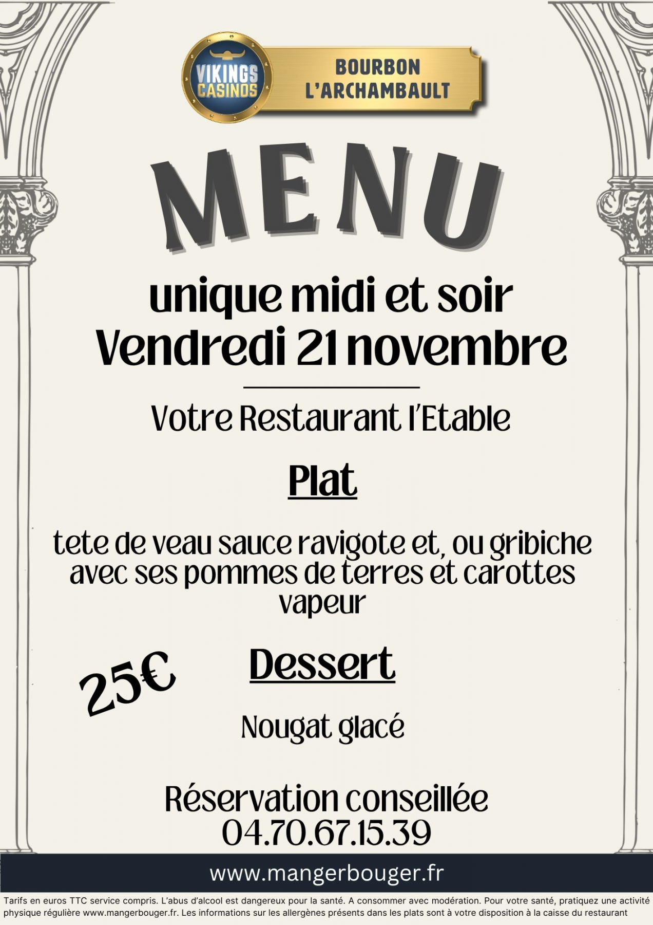 Menu Tête de veau