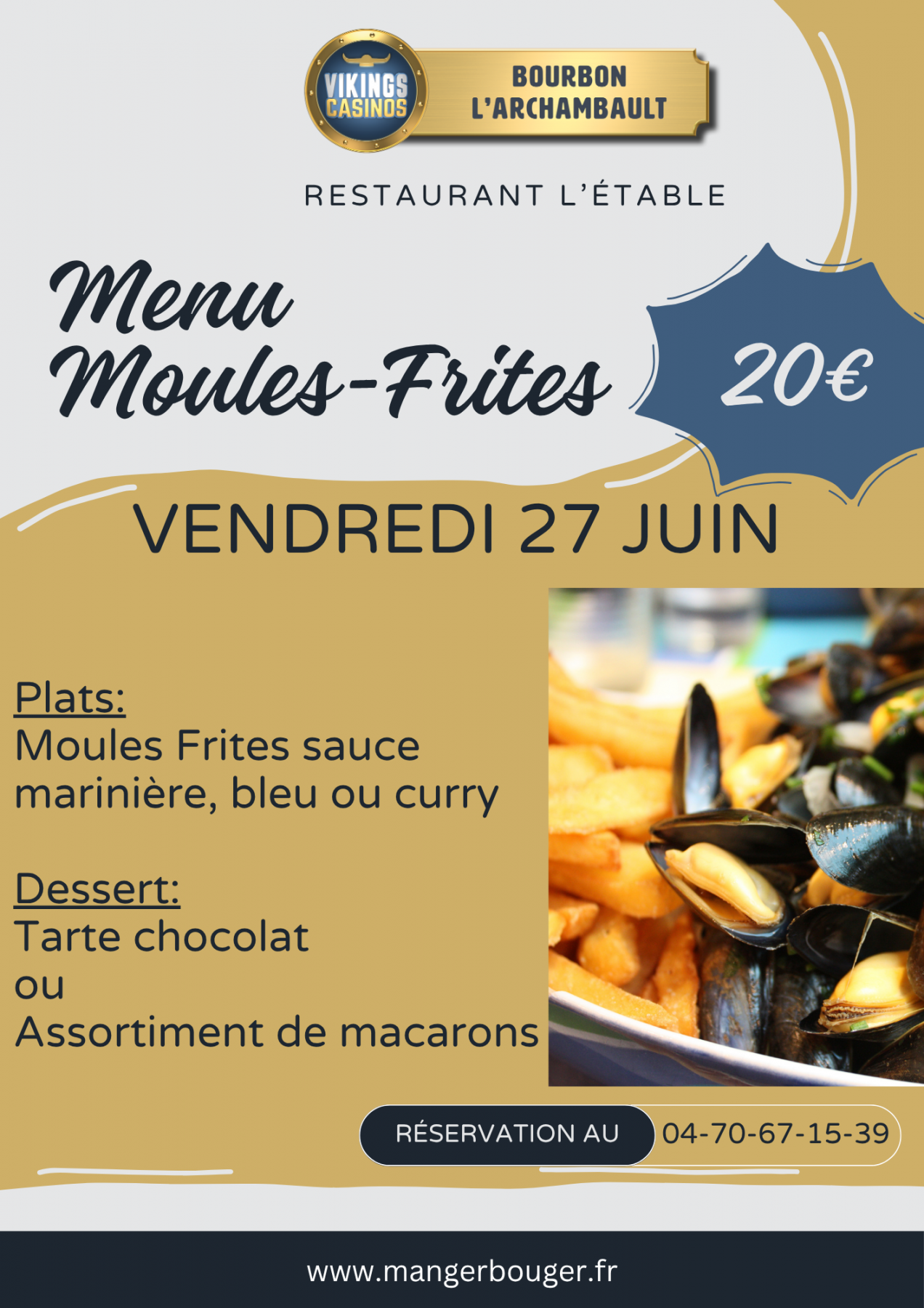 Menu Moules Frites