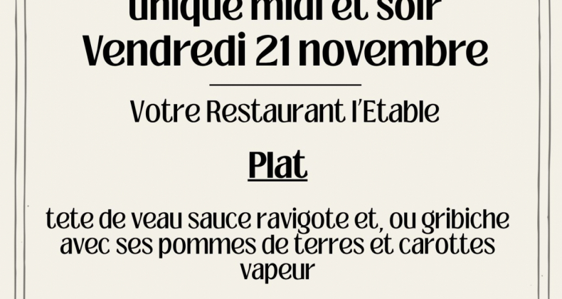 Menu Tête de veau
