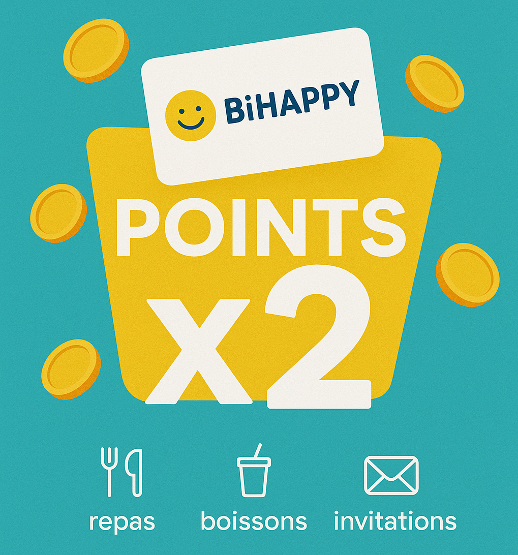 Points Bihappy multipliés par deux