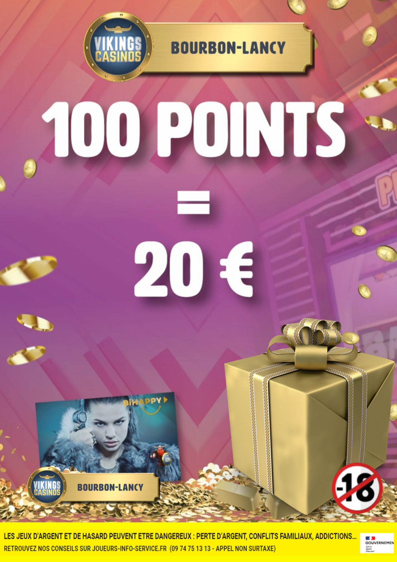 100 points = 20€ en ticket de jeu