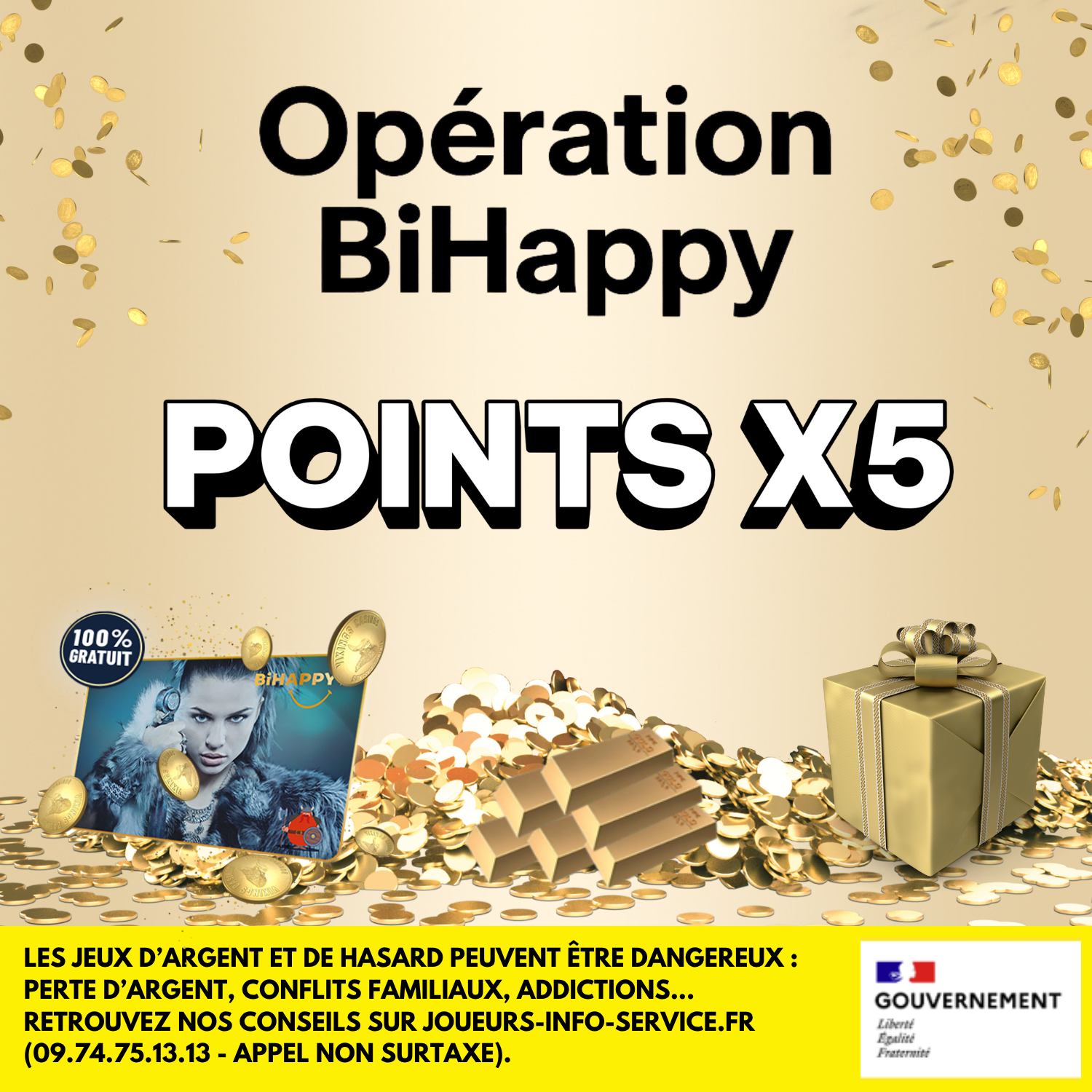 Points Bihappy multipliés par cinq