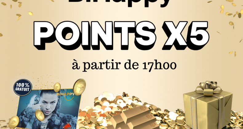 Points Bihappy multipliés par cinq à partir de 17h