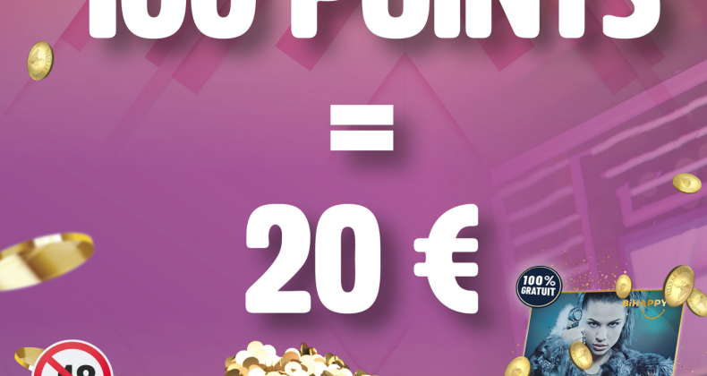 100 points collectés = 20 euros en ticket de jeu