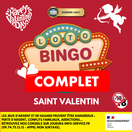 LOTO BINGO GRATUIT SPECIAL ST VALENTIN - COMPLET