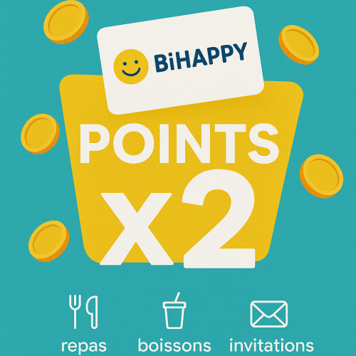 Points Bihappy multipliés par deux