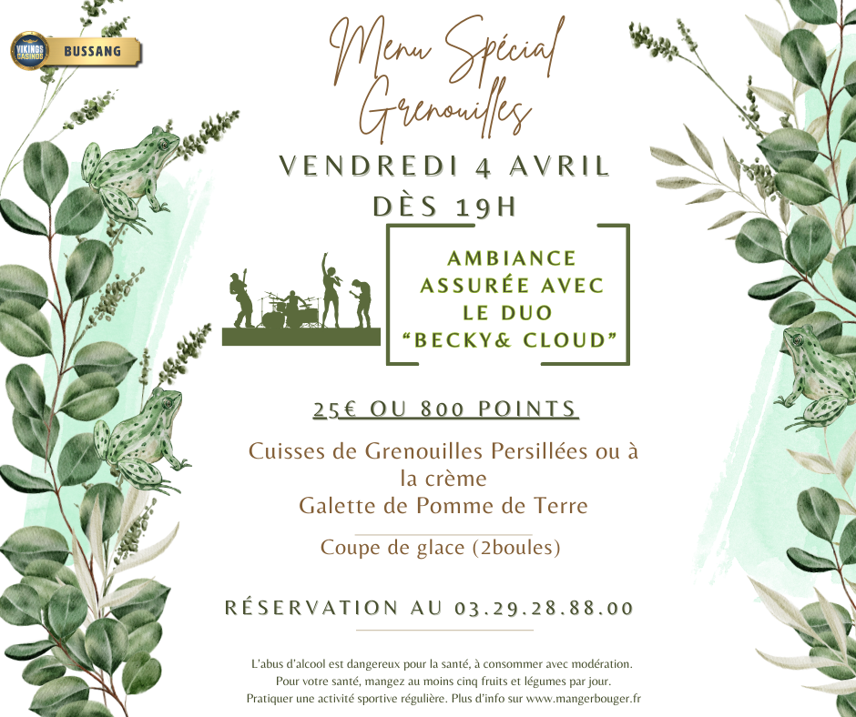 Menu grenouilles