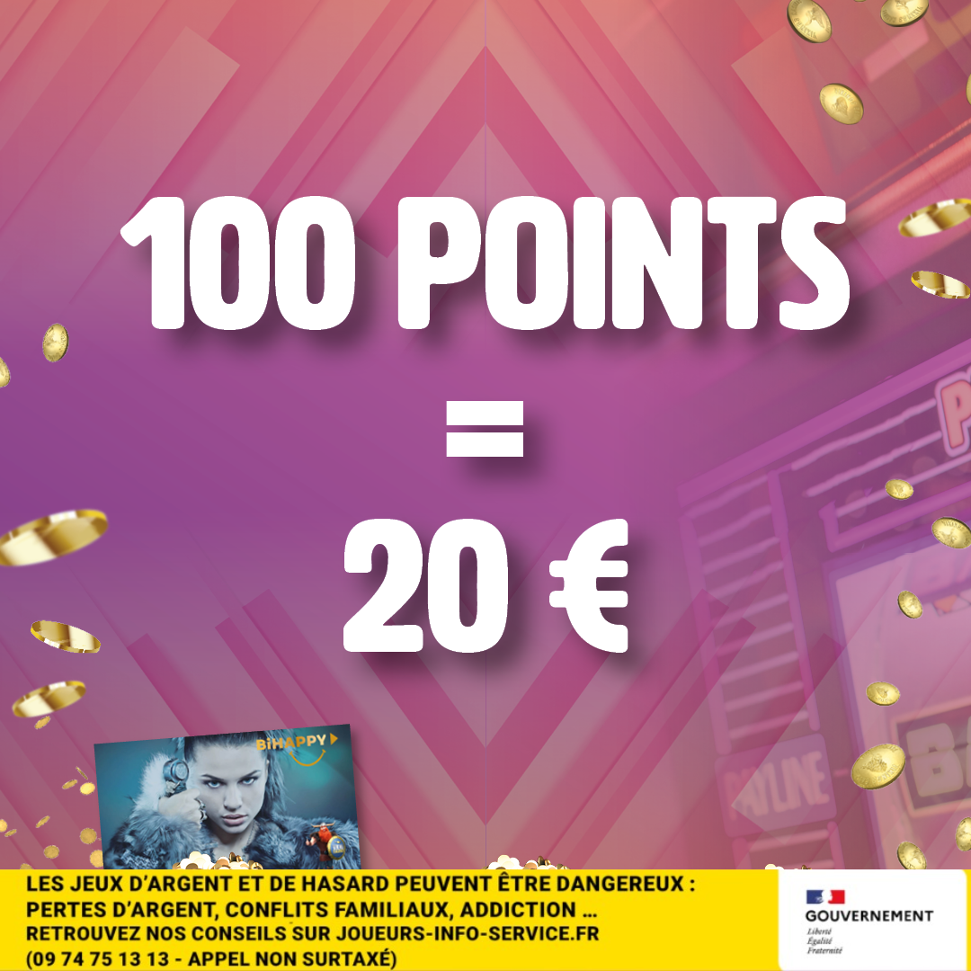 100 POINTS = 20 EUROS