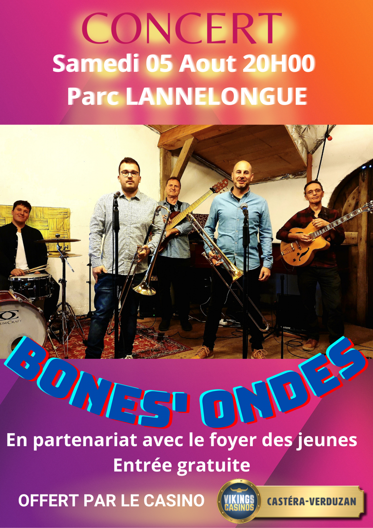 CONCERT DE L'ÉTÉ: BONES' ONDES