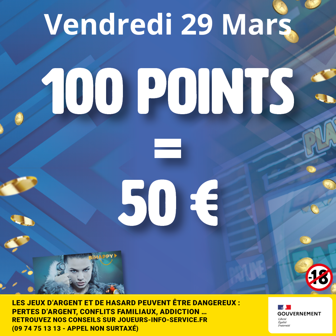 100 POINTS = 50€