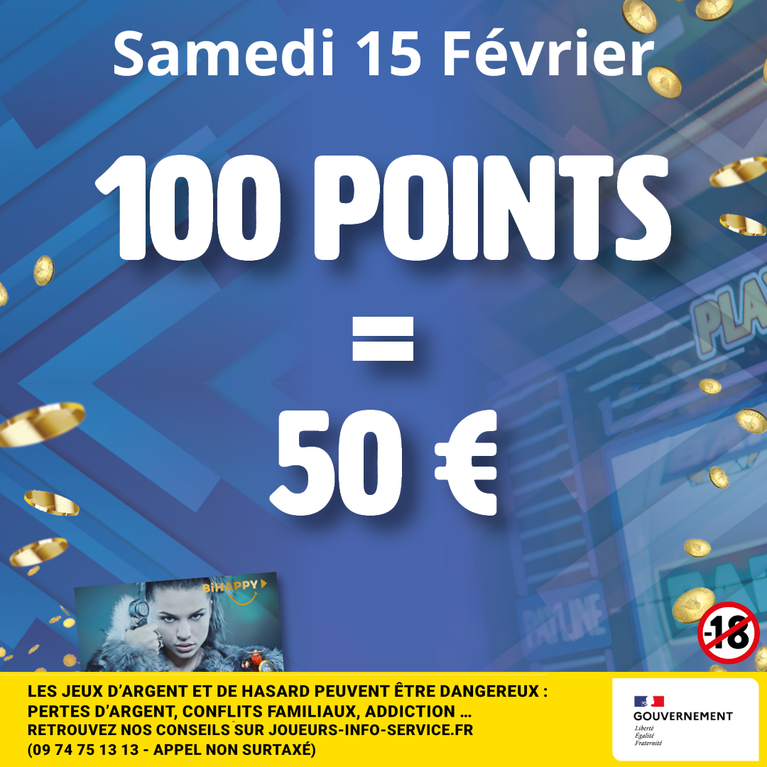 100 POINTS = 50 EUROS