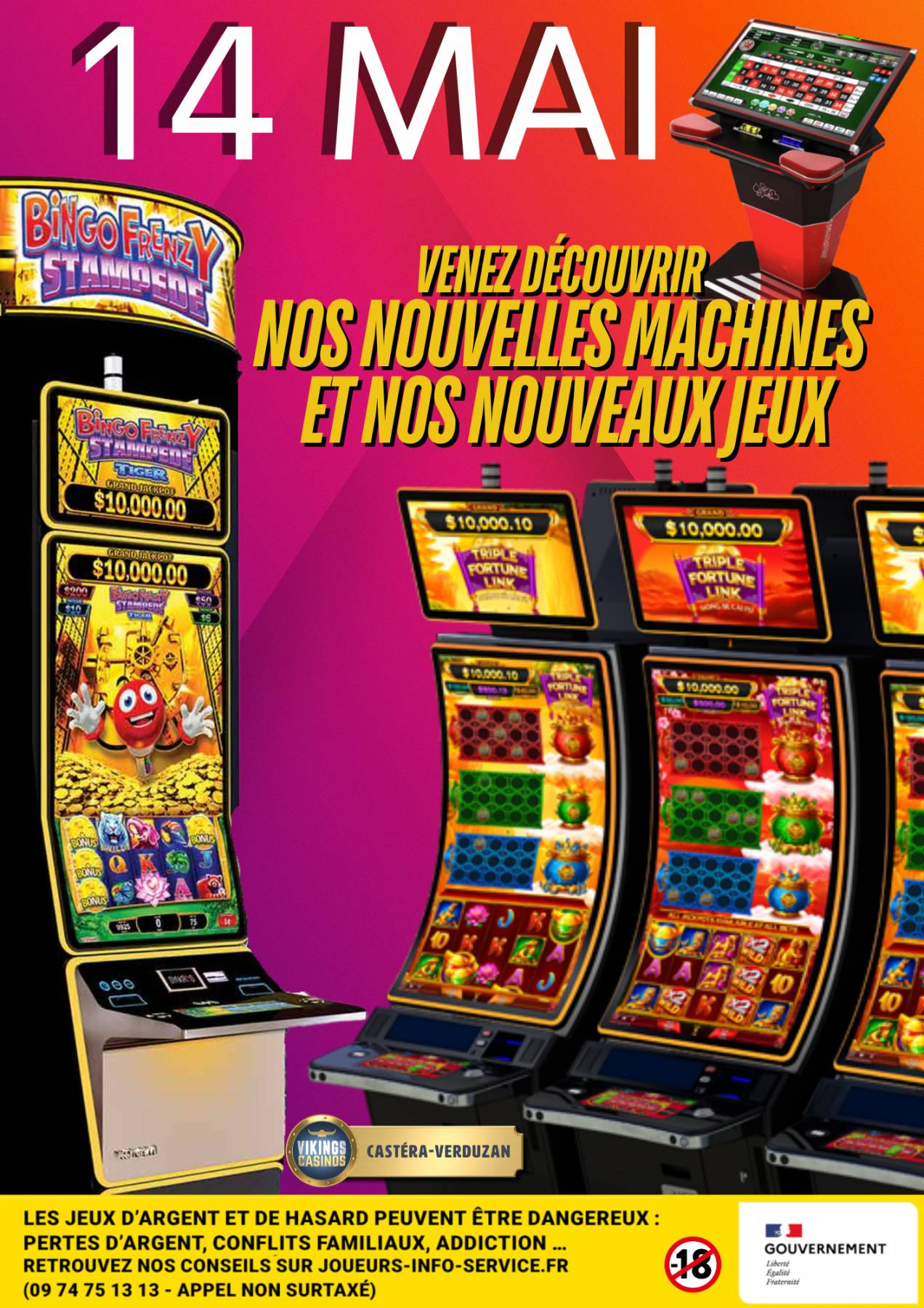 VENEZ DECOUVRIR NOS NOUVELLES MACHINES ET NOS NOUVEAUX JEUX