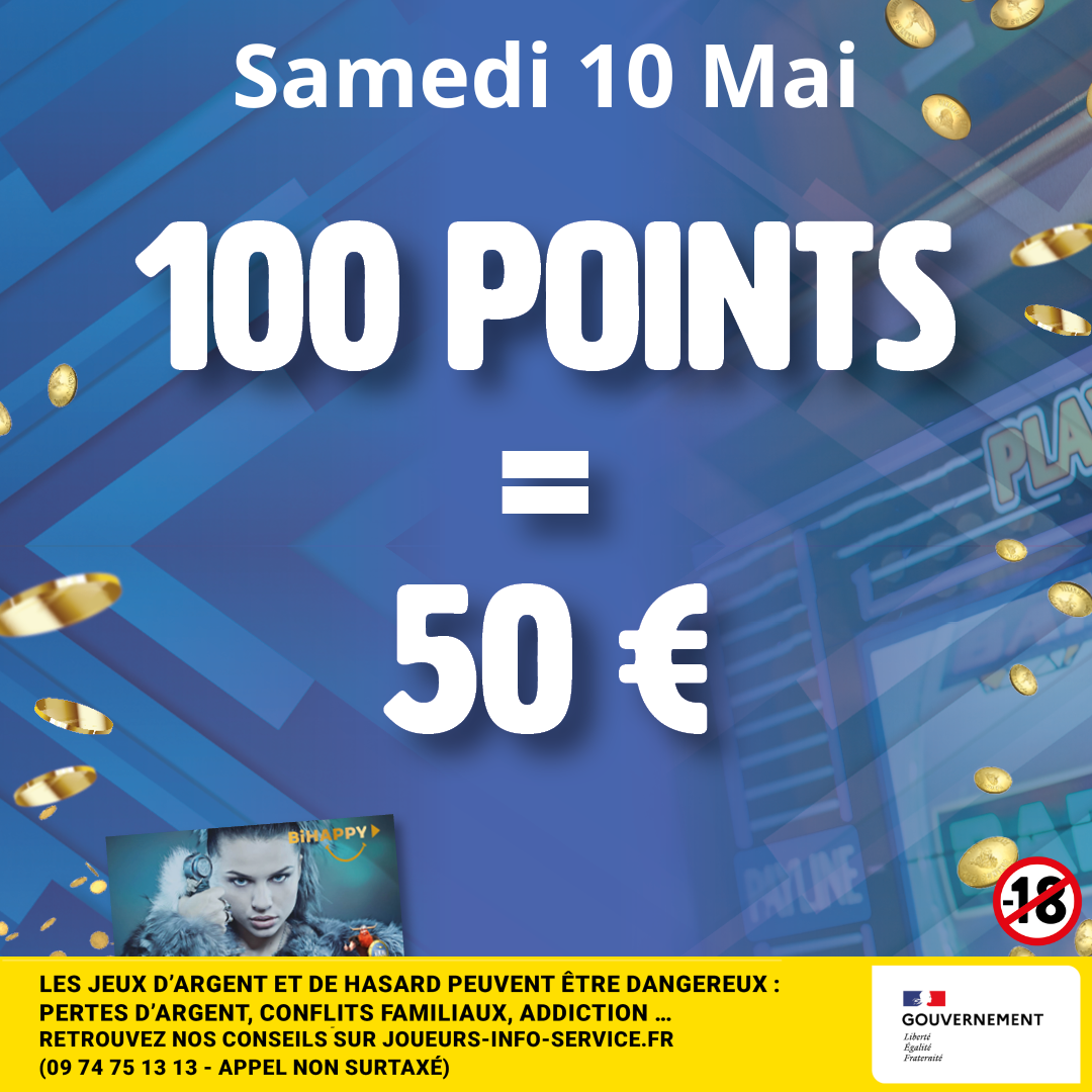 100 POINTS = 50 EUROS