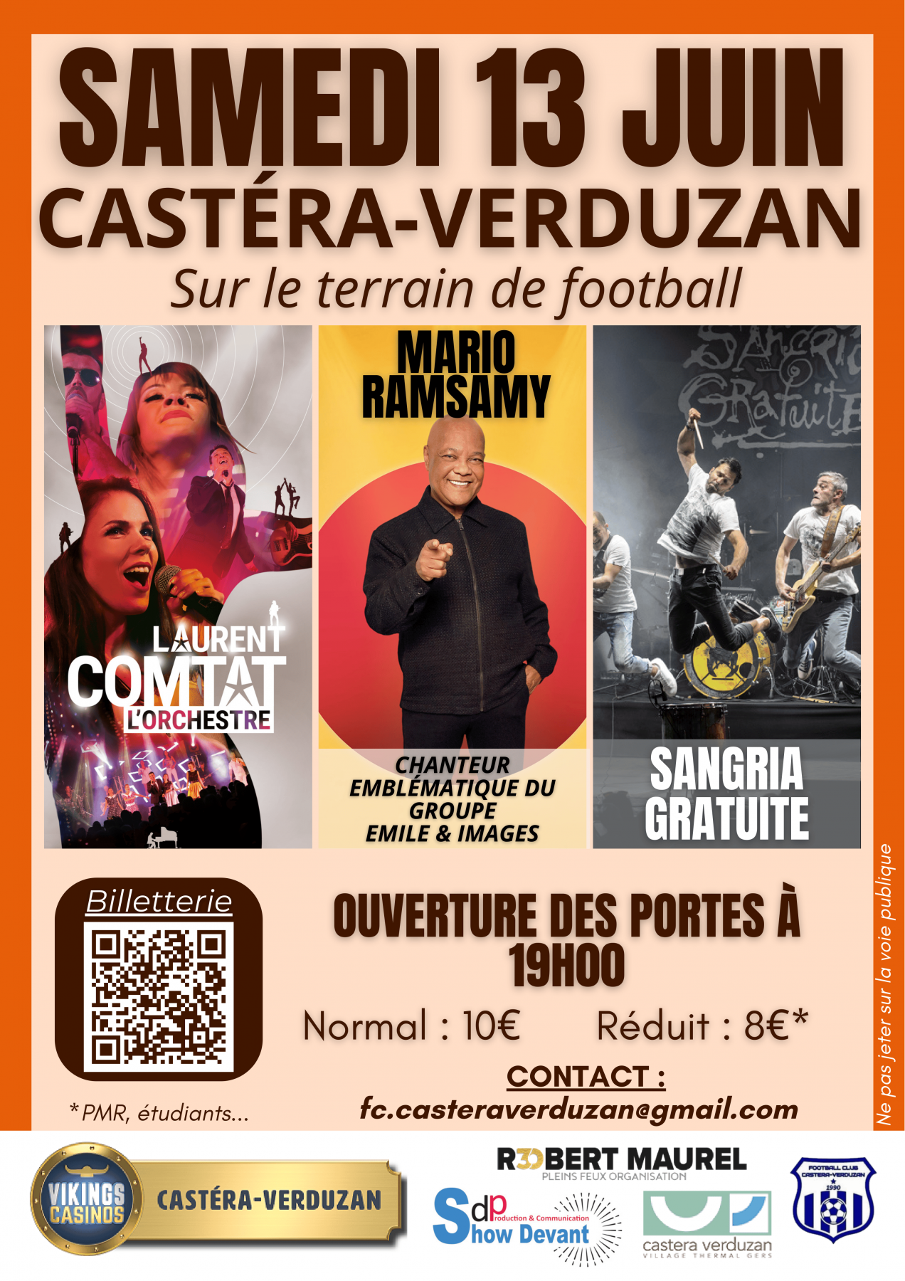 CONCERT EVENEMENT : L'ORCHESTRE LAURENT COMTAT - MARIO RAMSAMY - SANGRIA GRATUITE 