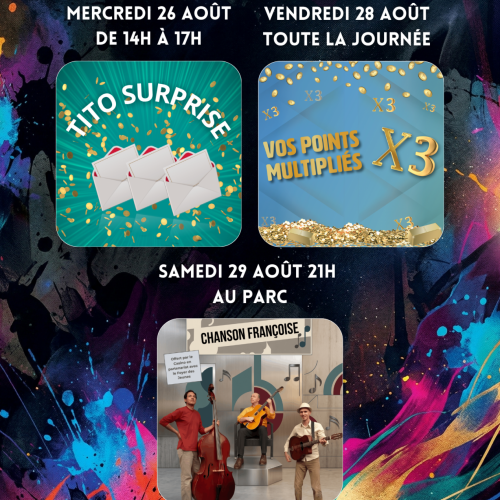 SEMAINE DU 24 AOÛT AU 30 AOÛT