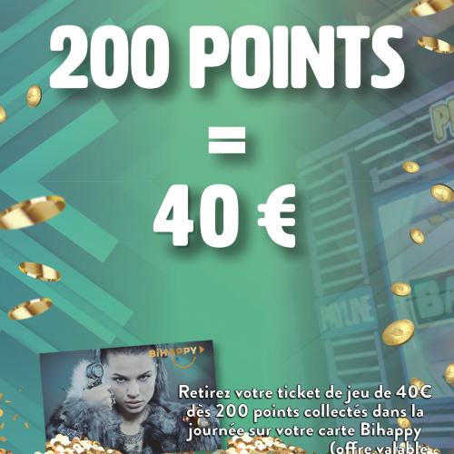 200 points = 40€