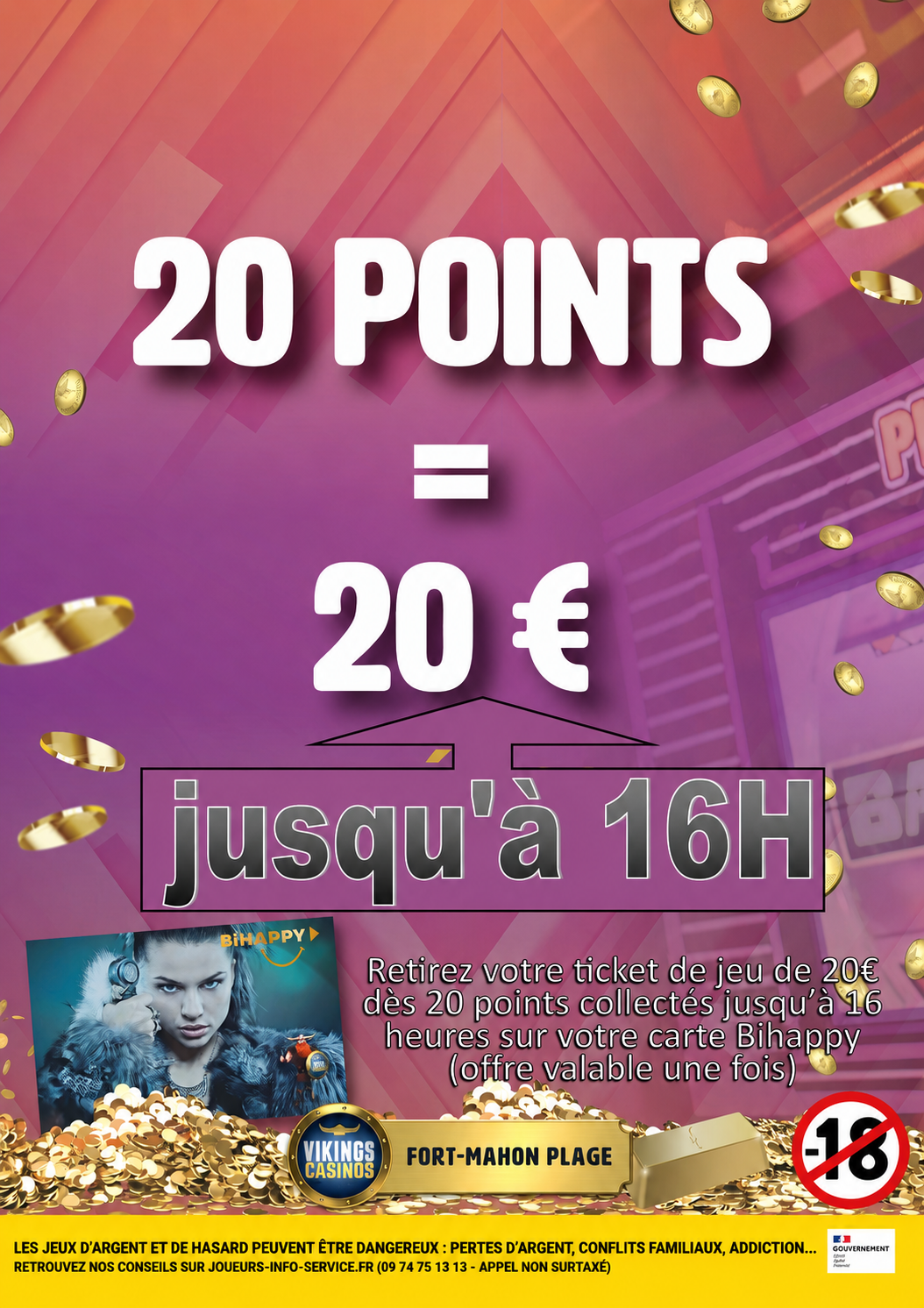 20 points cumulés = 20€ offert de 9h à 16h
