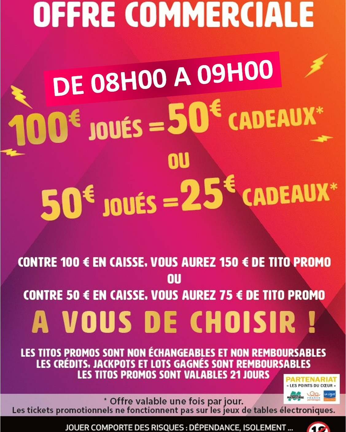 Offre commerciale tickets de jeux