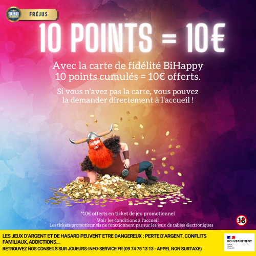 10 points collectés = 10€ offerts