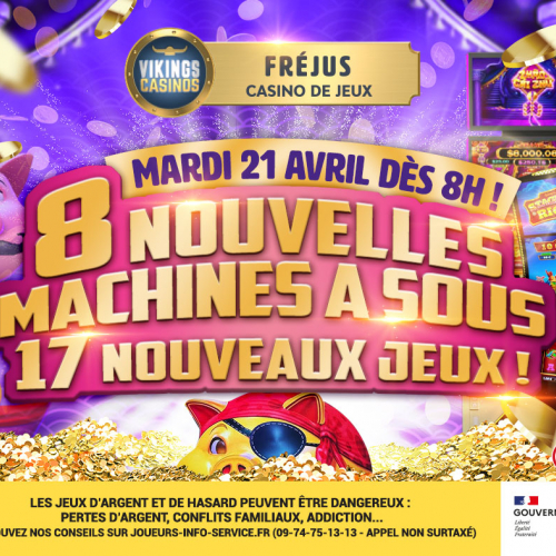 8 Nouvelles Machines à sous et 17 Nouveaux Jeux