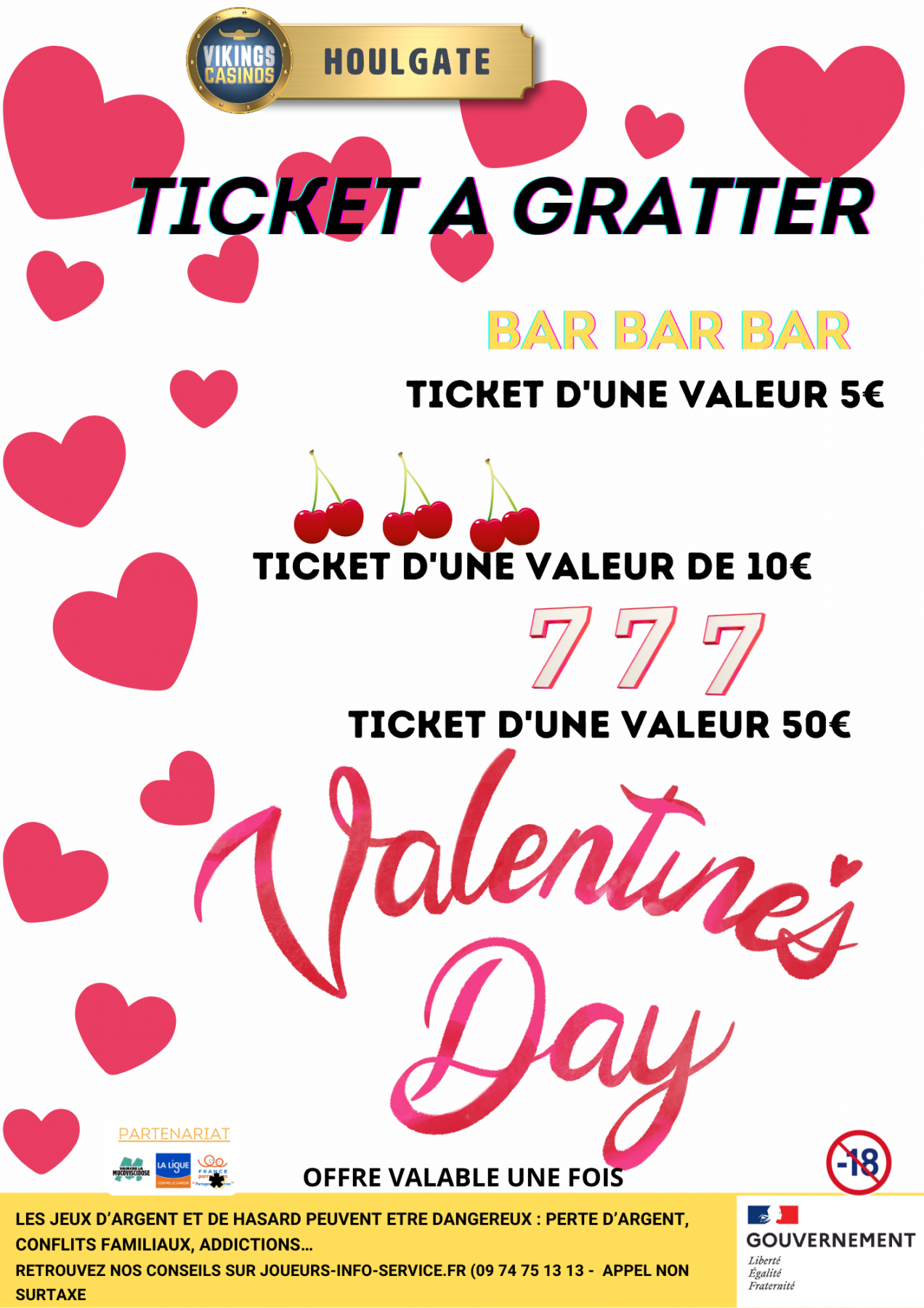 Saint Valentin - Tickets à gratter 